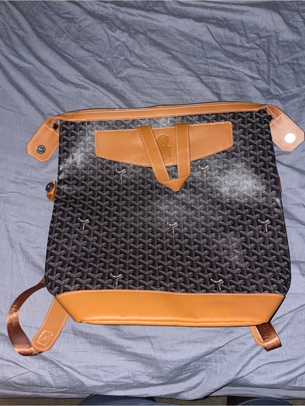 Tan & Black Patterned Men's Backpack - Unbranded